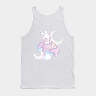 Bunny Eating a Giant Purple Mushroom Cake Tank Top